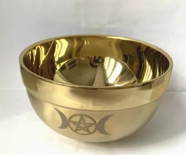 Golden Ceremonial Bowl with Pentagram (One Piece)