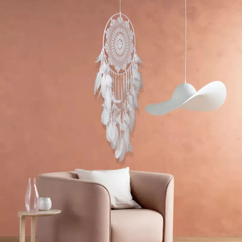 White Feather Dreamcatcher Wall Hanging Decoration
