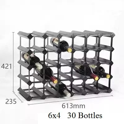 Modular Square Wine Rack with Pine Wood and Metal Frame