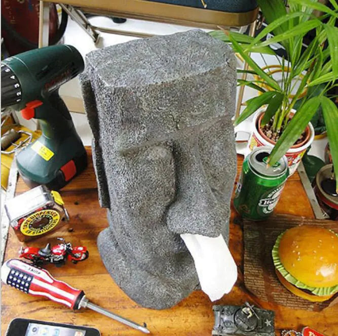 Moai Easter Island Face Tissue Box Holder