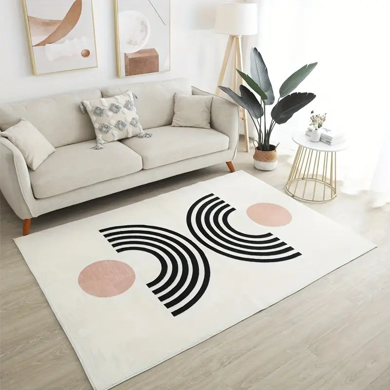 Imitation Cashmere Modern Rectangle Floor Mat (1pc)