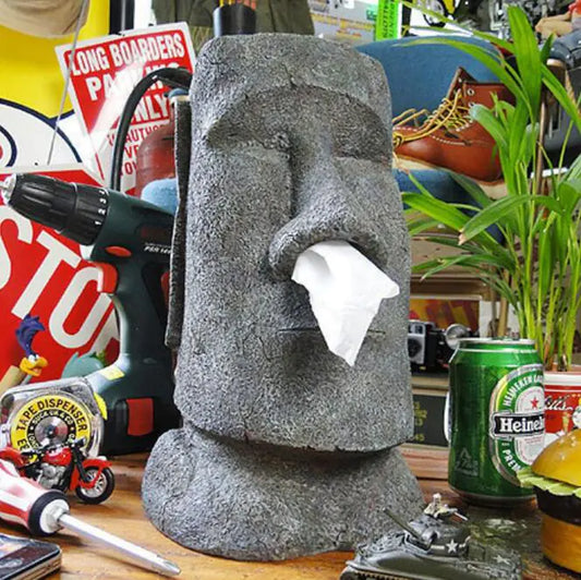 Moai Easter Island Face Tissue Box Holder