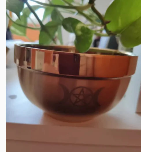 Golden Ceremonial Bowl with Pentagram (One Piece)