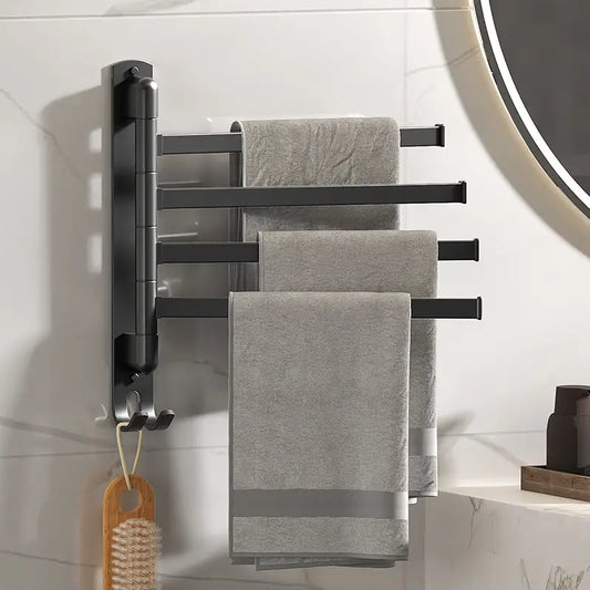 1pc Wall Mounted Swivel Towel Rack for Bathroom