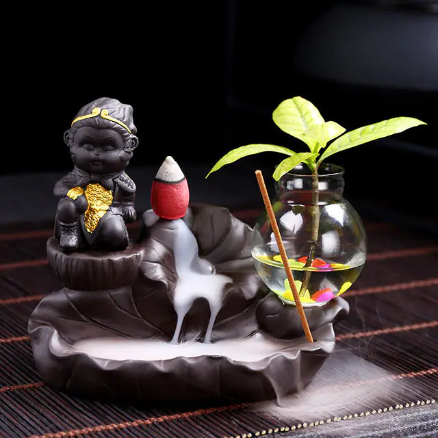 Ceramic Incense Burner with Creative Sun Wukong Design