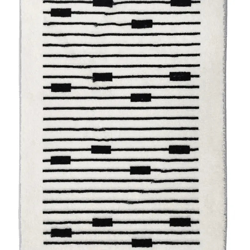 Black & White Striped Soft Non-Slip Bath Mat (1pc)